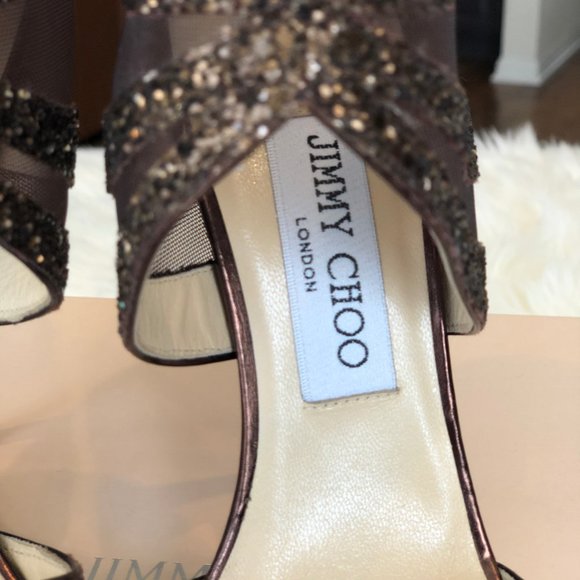 Jimmy Choo Leila Glitter Metallic mix size 37 37.5 - Picture 4 of 11